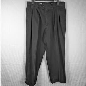 John W. Nordstrom Pants 33x31 Mens SmartCare Black Pleated Dress Chino Cotton